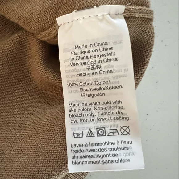 J Crew Mens Sweater V- neck Long Sleeve 100% Cotton Preppy Knit Tan XL - Picture 10 of 10